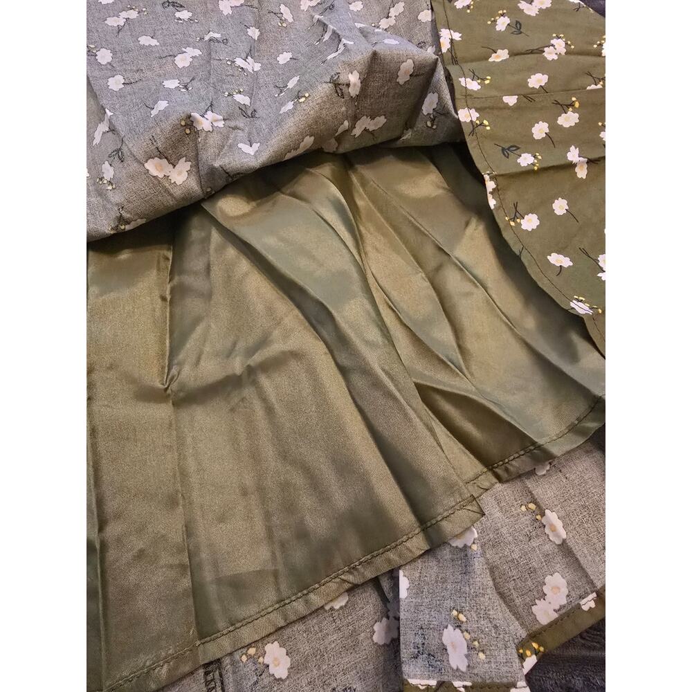 Tulip B Large Olive Green Floral Cotton Fit Flare Midi Dress NWT - Picture 5 of 8